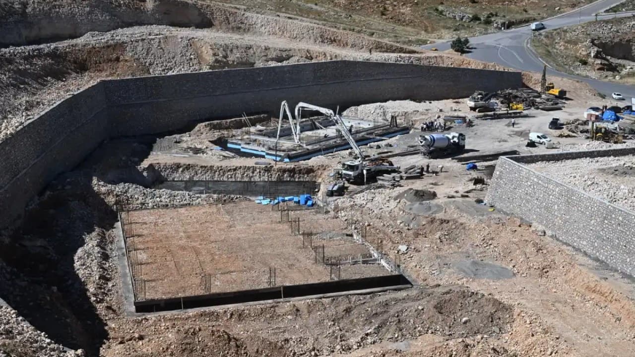 Malatya'da TOKİ Karagöz Spor Kompleksi İnşaatında Son Durum
