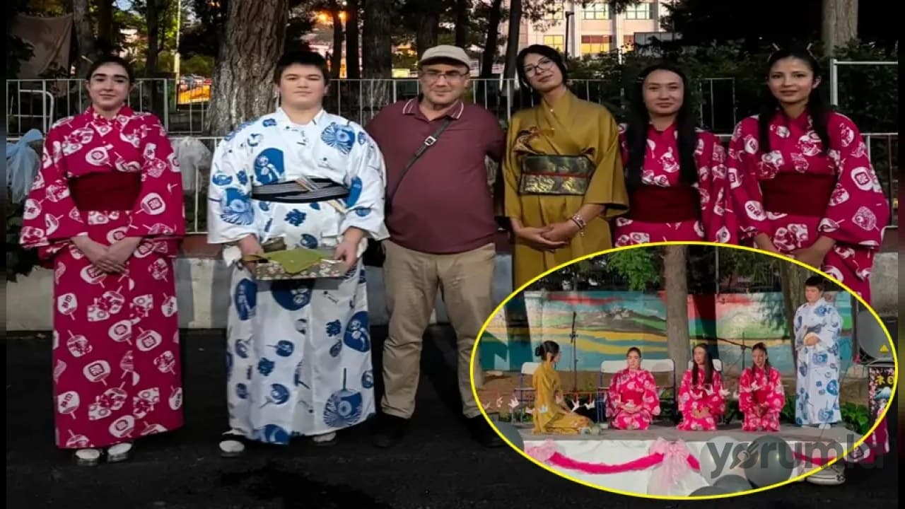 Burdur Lisesi 24 Haziran mezuniyetinde Japonca seçmeli öğrencilerinden özel çay seremonisi gösterisi