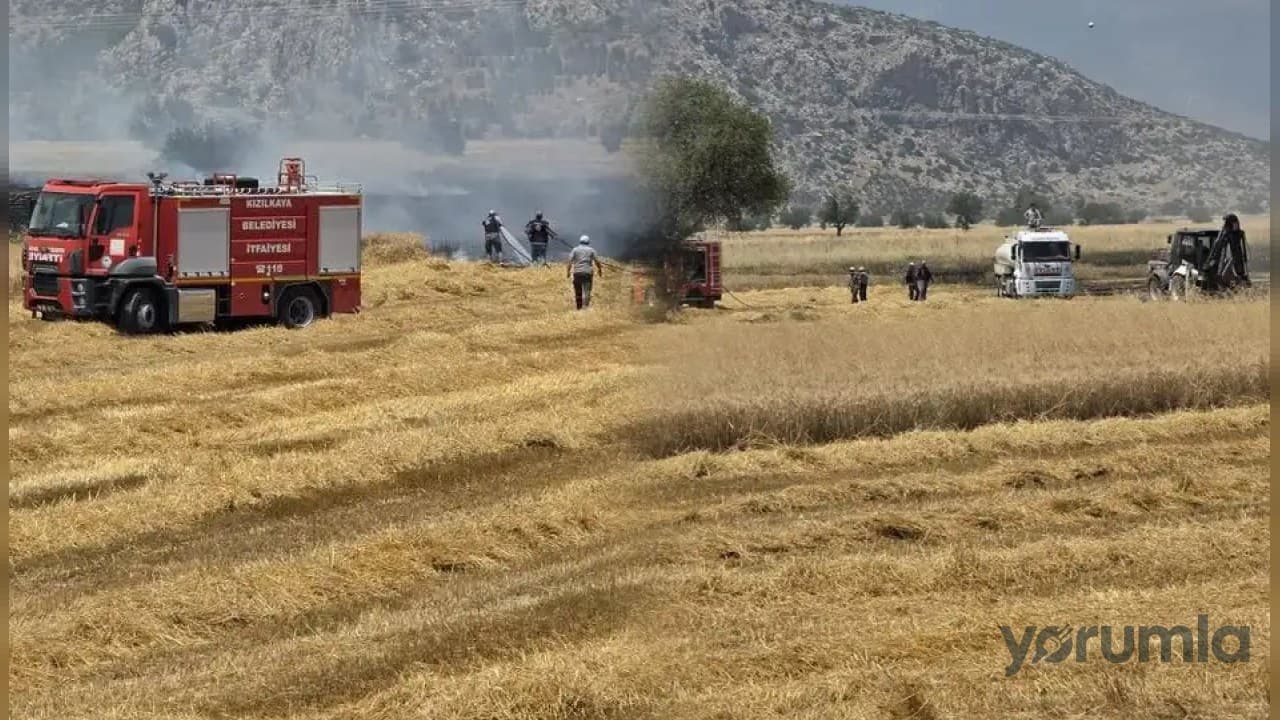 Bucak Kızılkaya Yuva Ovası’nda çıkan arazi yangını kontrol altına alındı