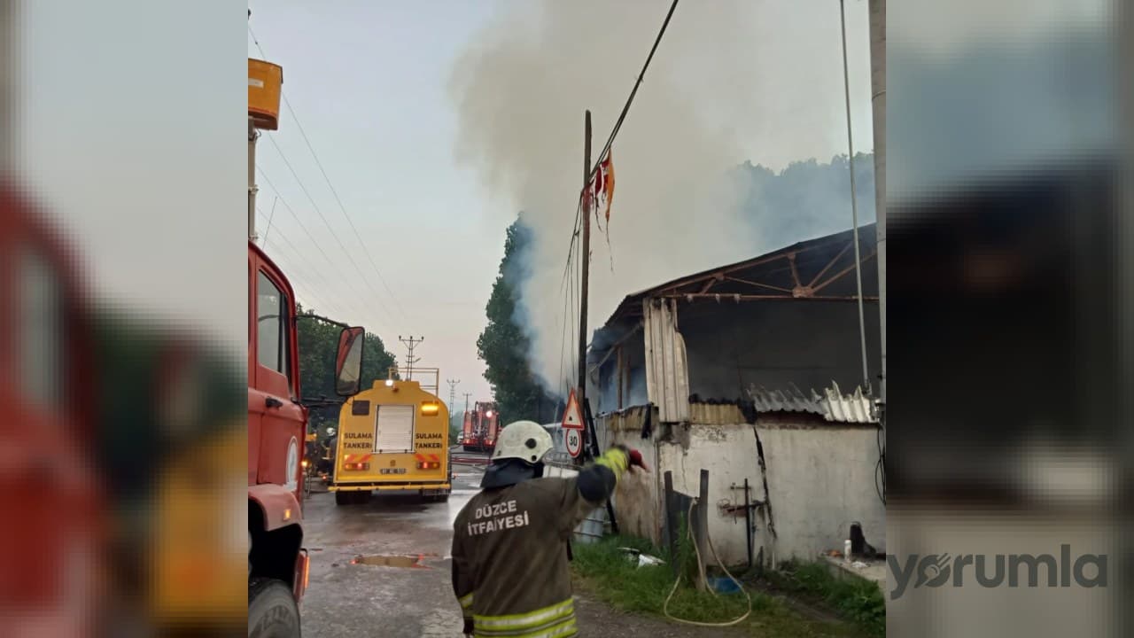 Düzce Yeni Karaköy’deki fabrikada gece 03.00 yangını: 10.00’da kontrol