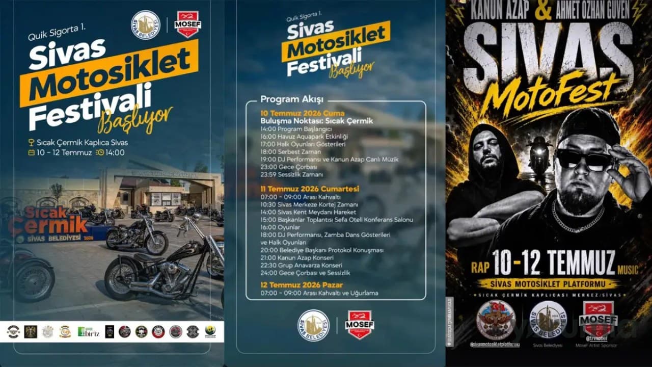 Quik Sigorta 1. Sivas Motosiklet Festivali 10-12 Temmuz’da başlıyor
