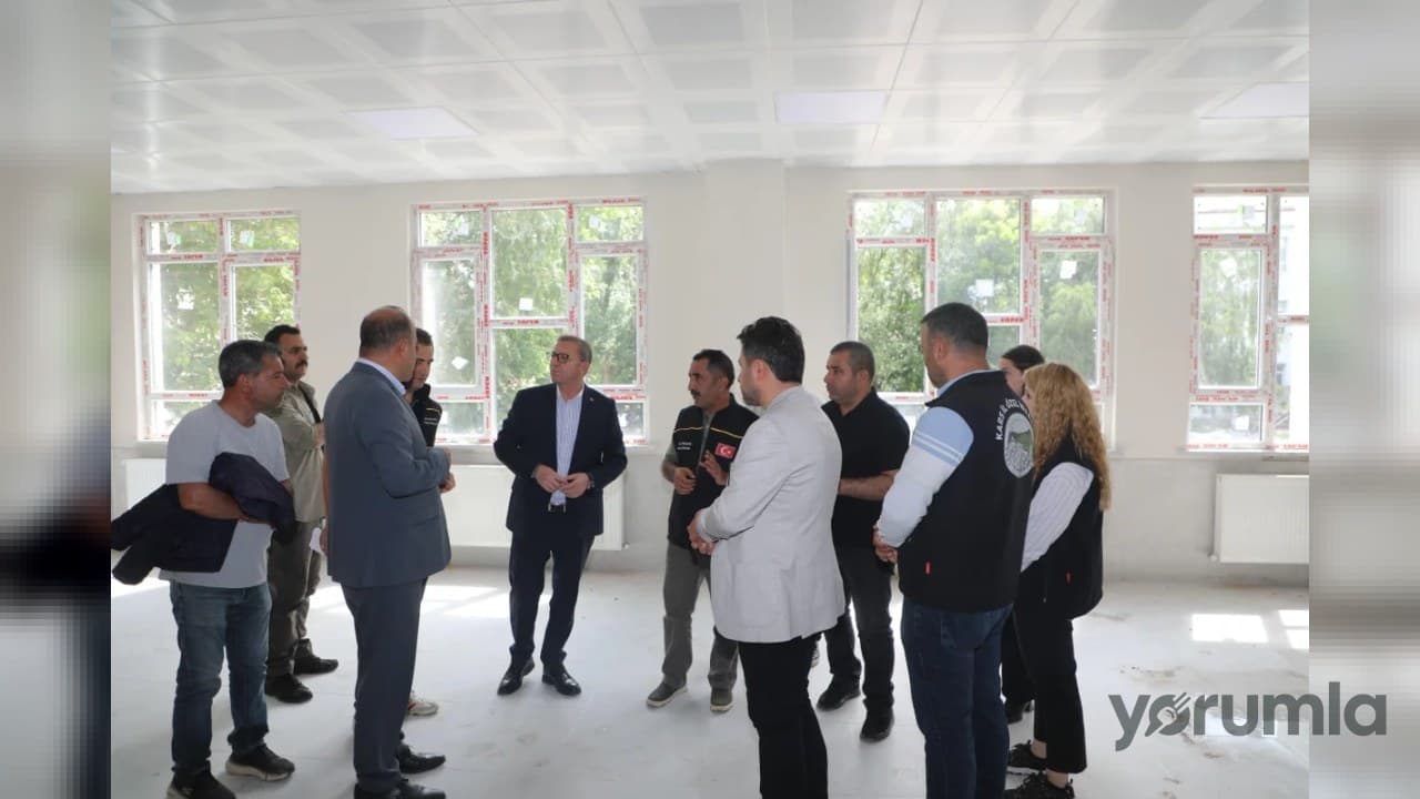 Kars’ta Vali Ziya Polat eğitim yatırımlarını yerinde inceledi