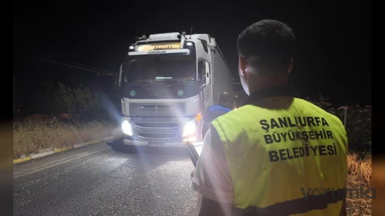 Şanlıurfa’da yük kamyonlarına denetim: sevk belgesi ve künye kontrolü