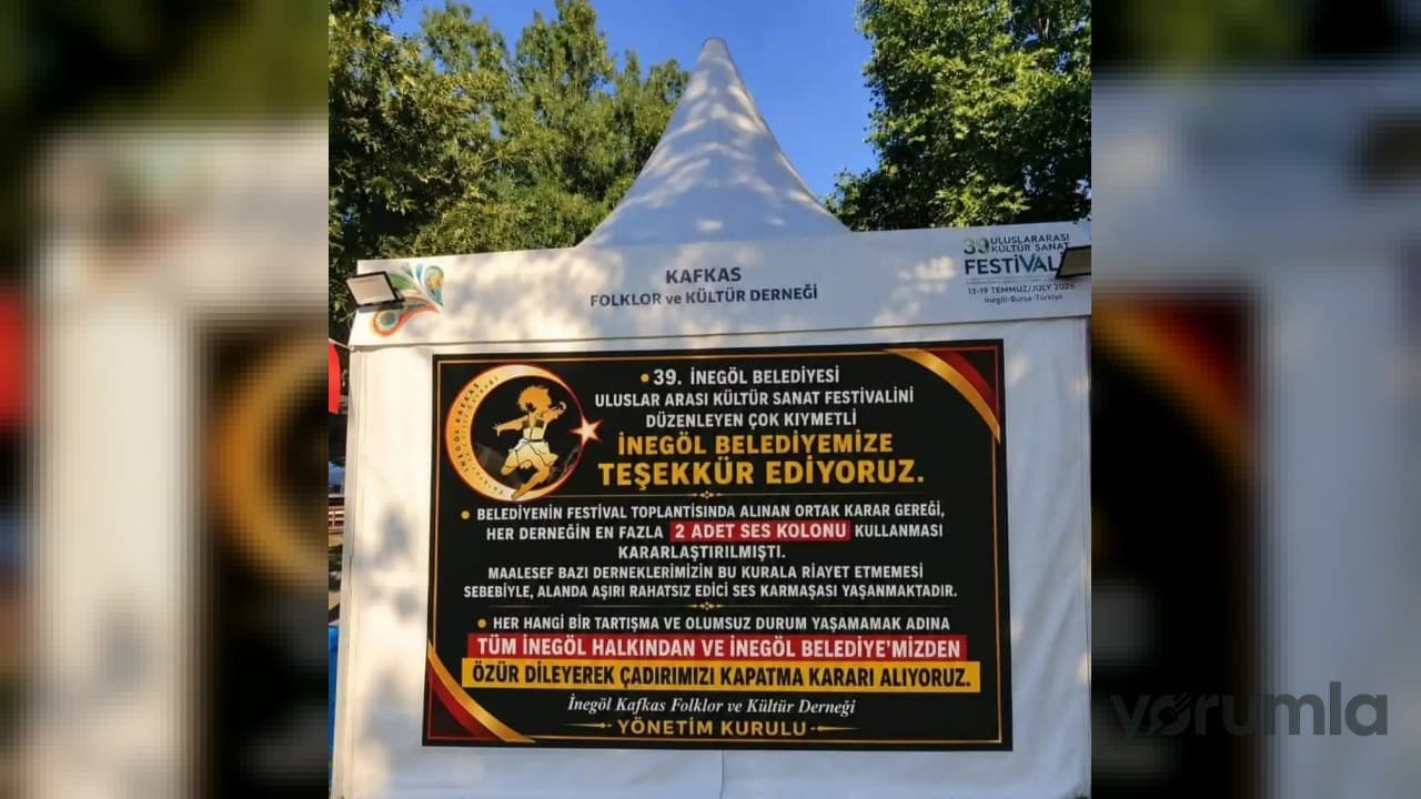 İnegöl’de gürültü krizi çözüldü: Kafkas Derneği çadırını yarın açacak