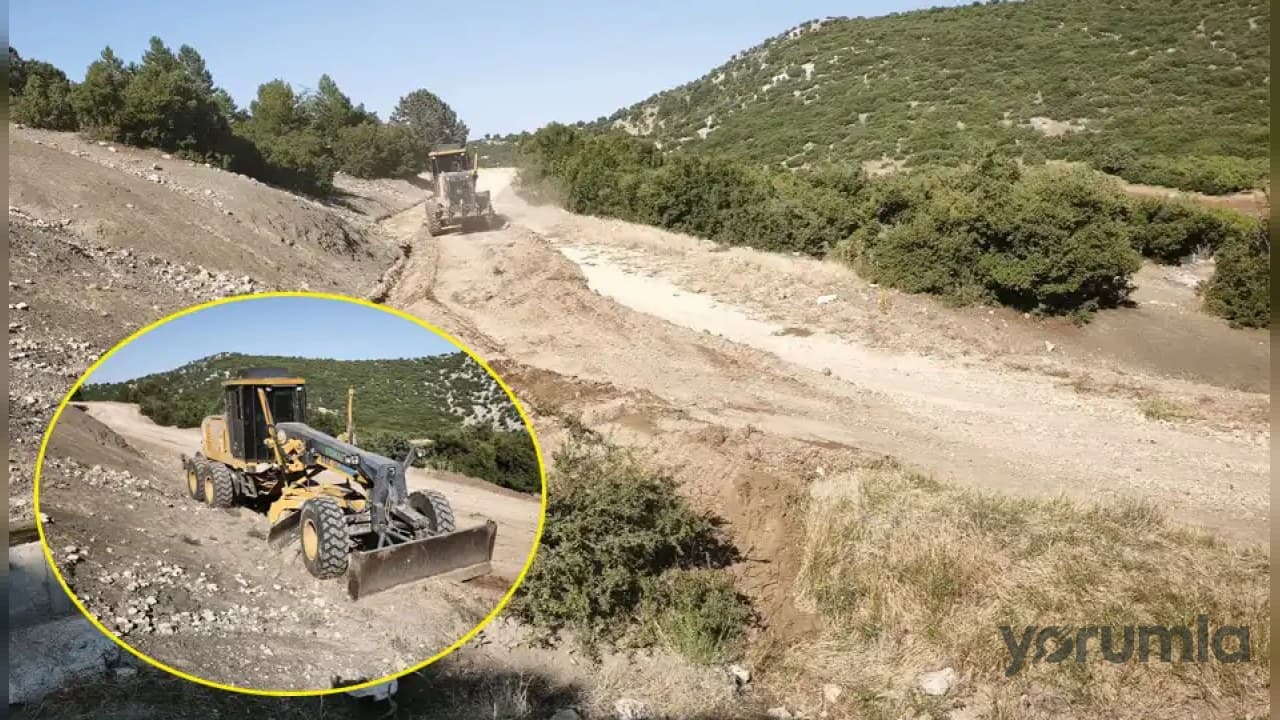 Aydoğmuş’ta Akdağ mevkisinde 1875 rakımlı yangın yolu çalışmaları