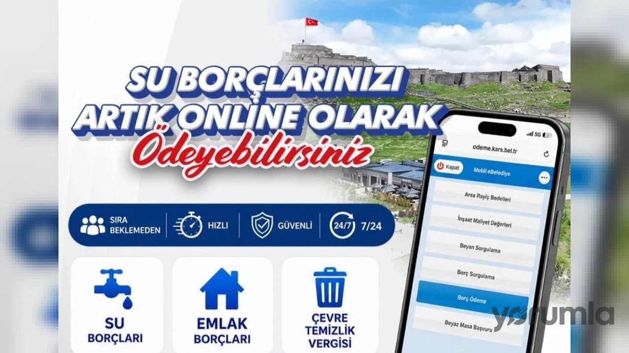 Kars Belediyesi e-belediye “odeme.kars.bel.tr” ile online borç ödeme hizmeti sundu