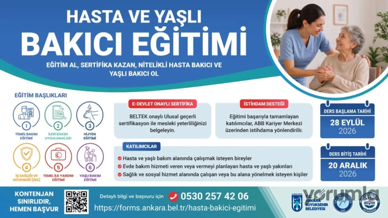 ABB’den “Hasta ve Yaşlı Bakıcı Eğitimi” başvuruları: forms.ankara.bel.tr