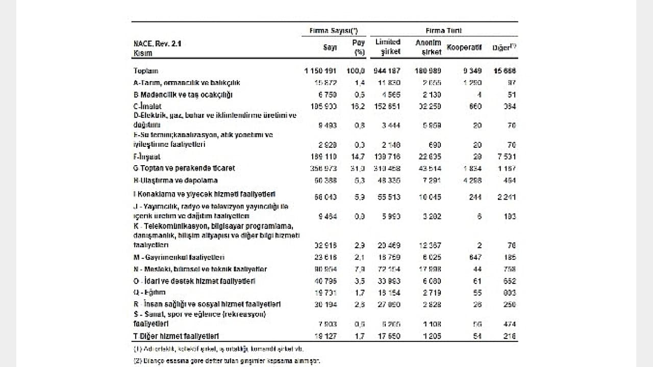 Sektör Bilançoları 2025 Verileri Açıklandı: En Fazla Firma Toptan ve Perakende Ticarette Yer Aldı