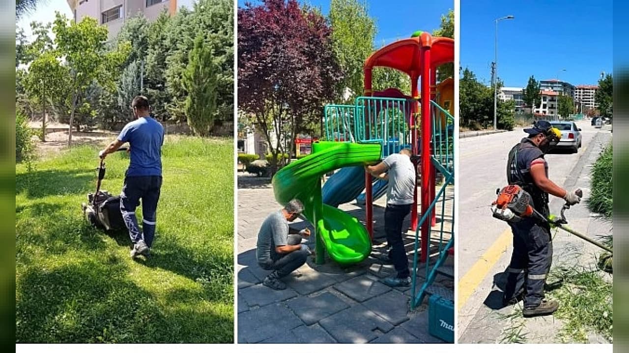 Kahramankazan'da Yeşil Alan Ve Parklarda Büyük Temizlik Ve Bakım Hamlesi