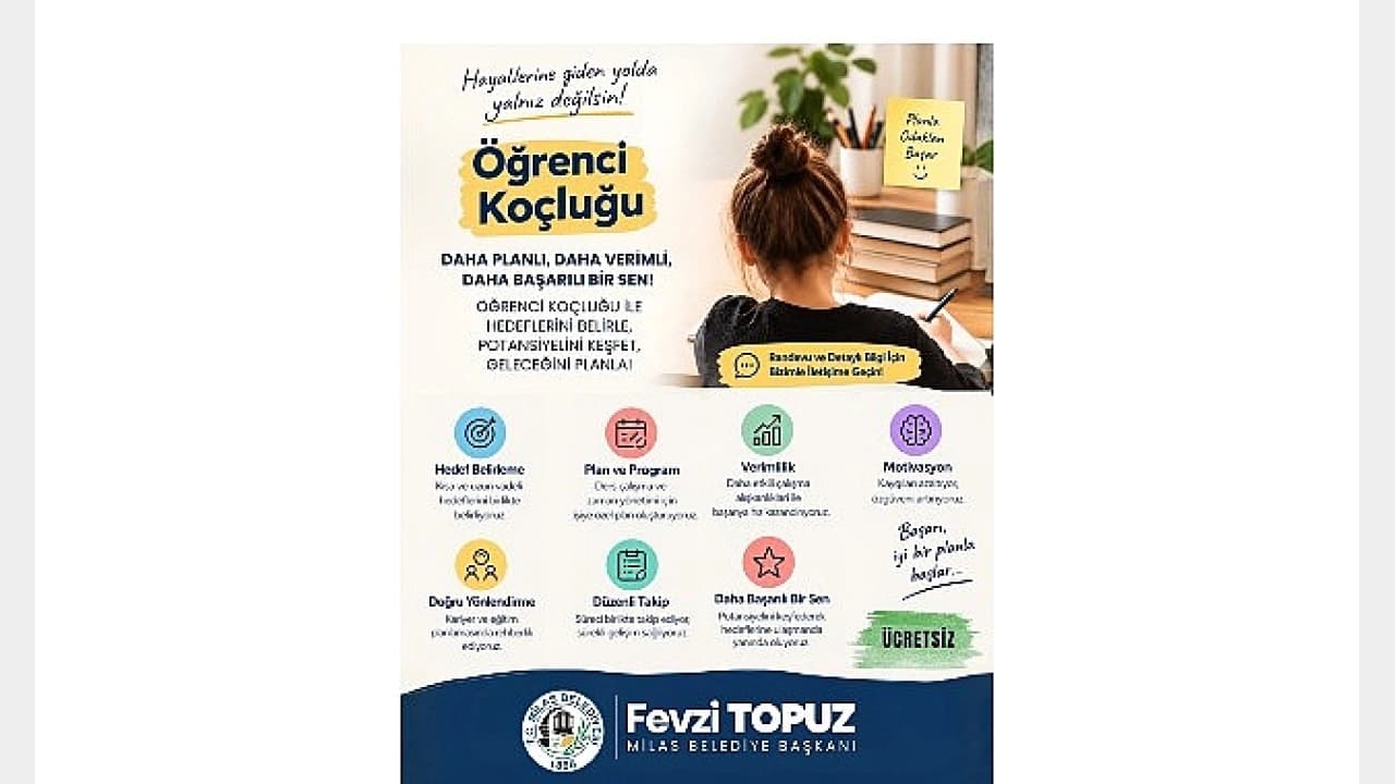 Milas Belediyesi’nden Öğrencilere Ücretsiz Öğrenci Koçluğu ve Rehberlik Desteği