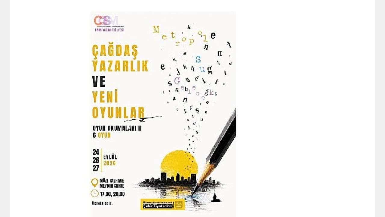 Şehir Tiyatroları Oyun Yazım Atölyesi İkinci Seçkisi Müze Gazhane'de Başlıyor
