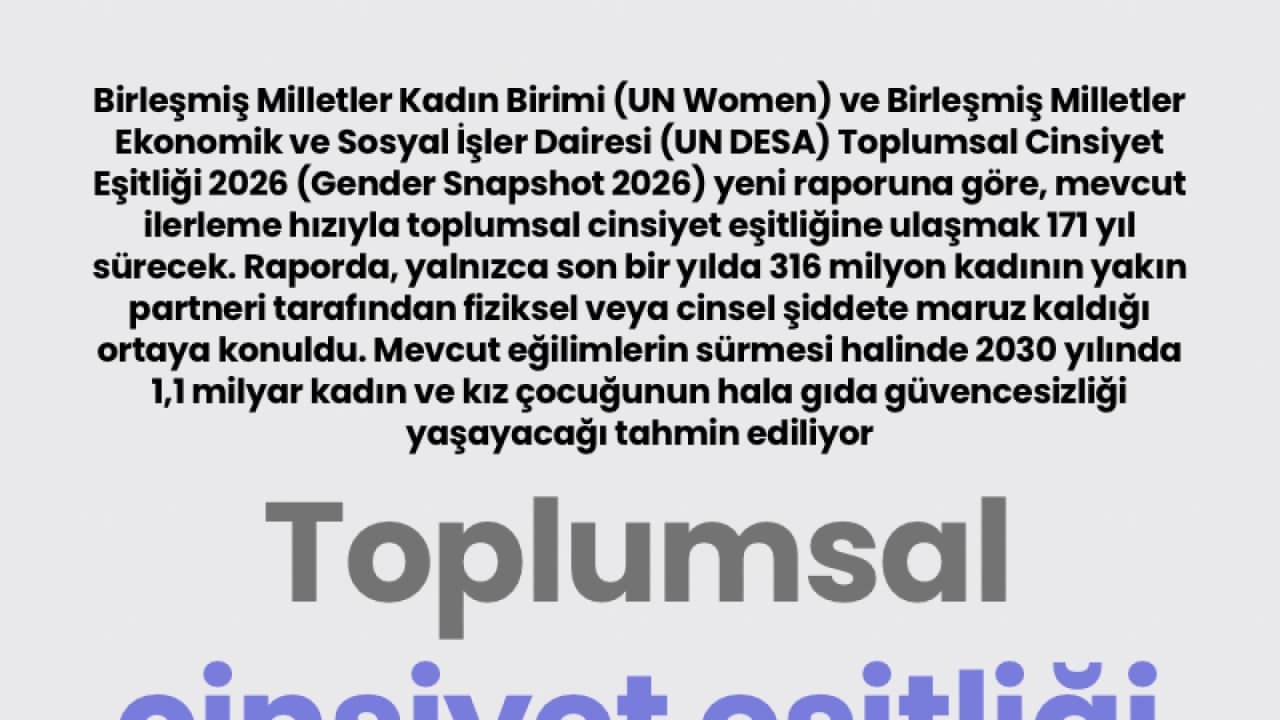 Birleşmiş Milletler Raporu: Toplumsal Cinsiyet Eşitliğine Ulaşmak 171 Yıl Sürecek