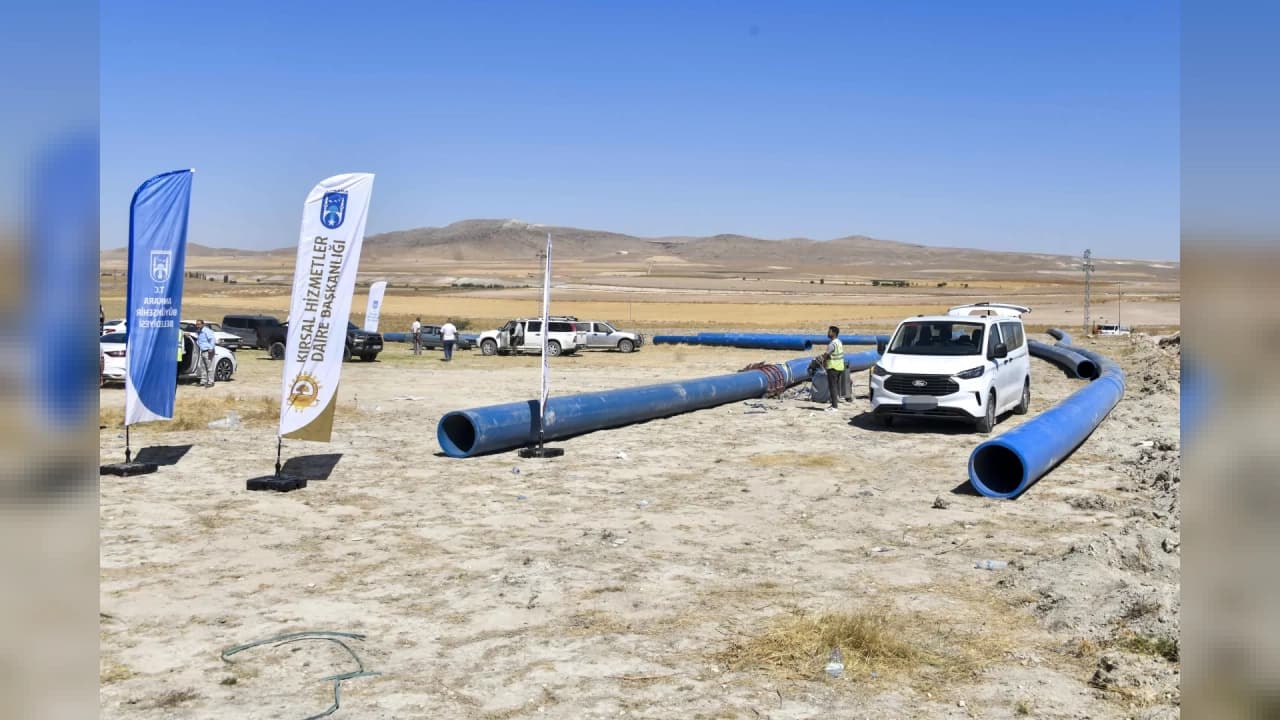 Ankara Büyükşehir Belediyesi Polatlı'da 5,8 kilometrelik sulama hattını yeniledi