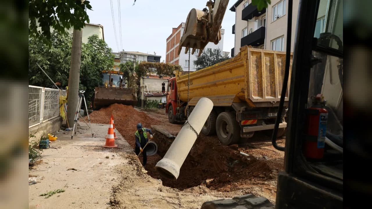 Bursa Hüdavendigar'da 340 Metrelik Altyapı Hattı İnşa Ediliyor