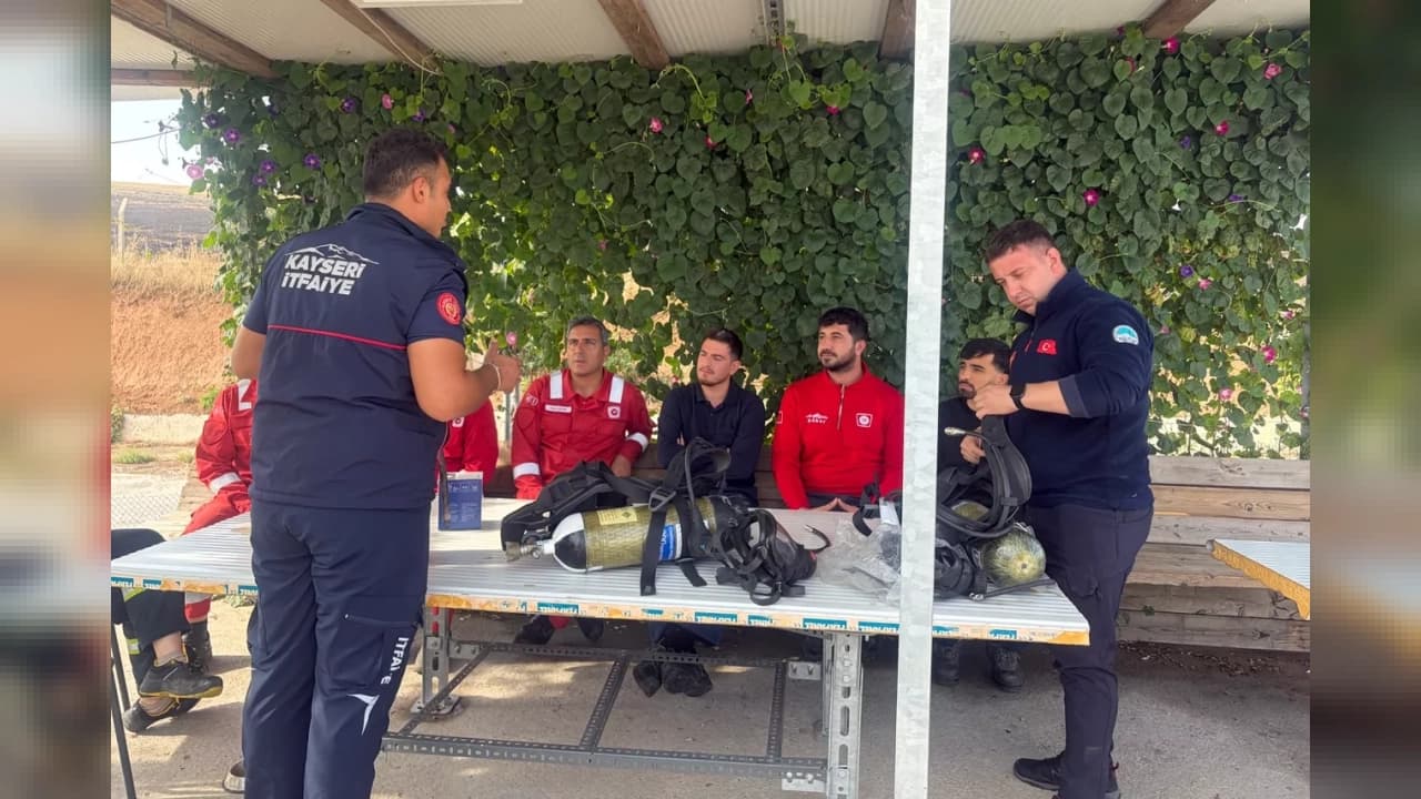 Kayseri İtfaiyesinden TPAO personeline 15 günlük yangın güvenliği eğitimi