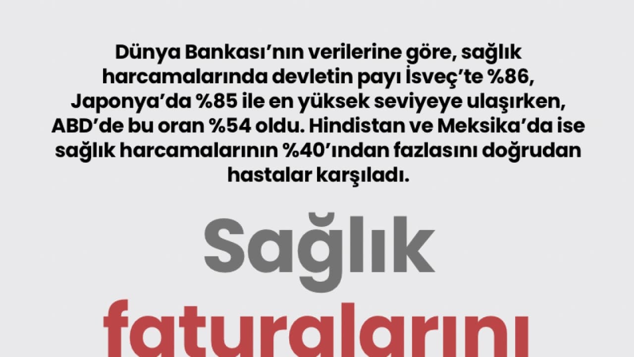 Dünya Bankası'na göre sağlık harcamalarında devlet payı açıklandı