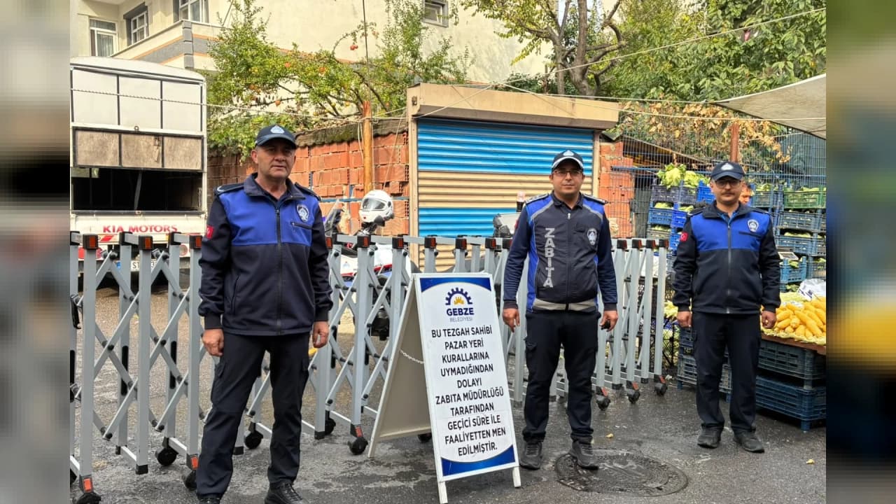 GEBZE'DE PAZAR DENETİMİ: BİR TEZGÂH GEÇİCİ SÜREYLE SATIŞTAN MEN EDİLDİ