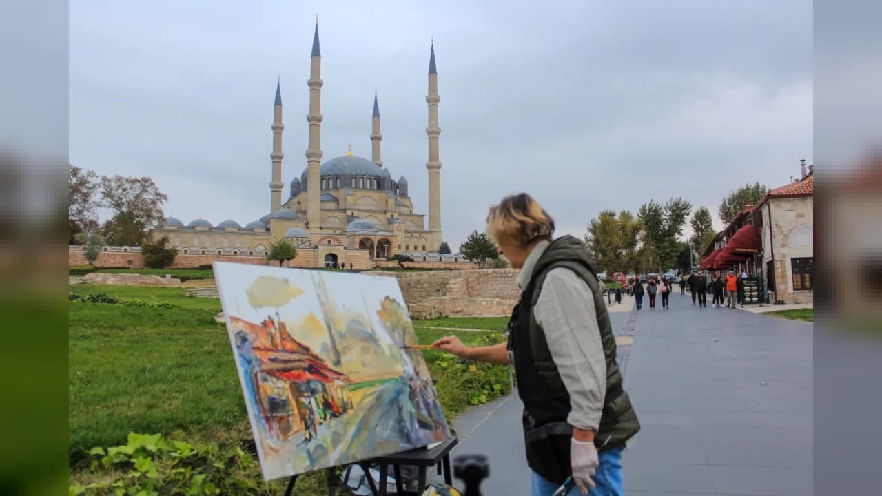 Balkan Ressamları Selimiye Camisi'ni Tuvale Taşıdı
