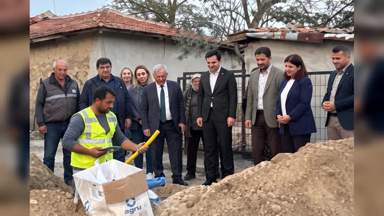 İpsala İbriktepe köyündeki doğal gaz çalışmaları yerinde incelendi