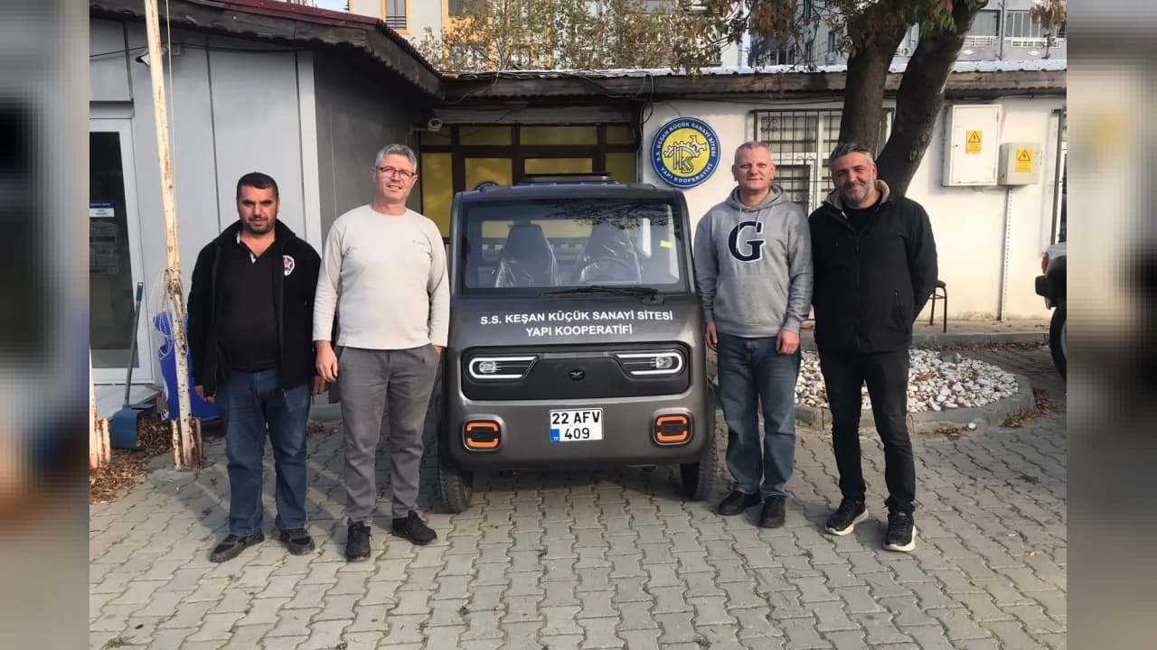 KEŞAN SANAYİ SİTESİNE ELEKTRİKLİ KAMYONET BAĞIŞI
