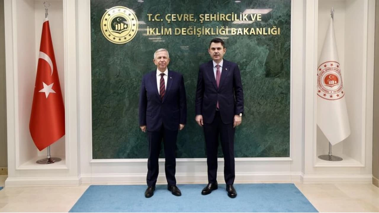 Bakan Kurum, ABB Başkanı Yavaş'ı Bakanlıkta kabul etti