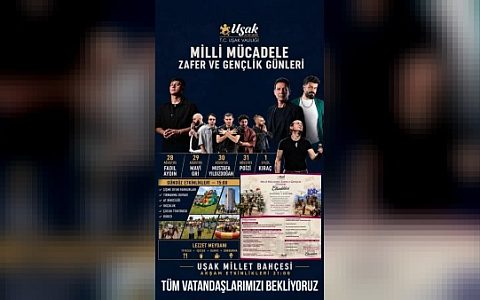 Uşak’ta 26 Ağustos’ta başlayacak “Milli Mücadele, Zafer ve Gençlik Günleri”