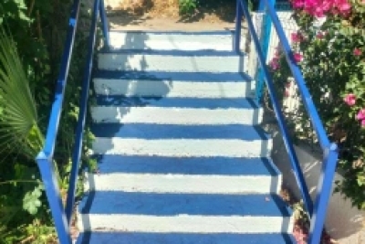 Bodrum'da cadde ve sokaklar mavi-beyaza boyanıyor