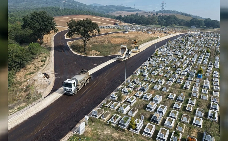 Erdoğanköy Kent Mezarlığı yollarında 4,5 kilometrelik yenileme