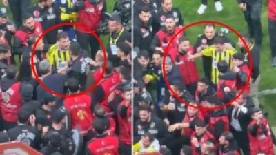 Galatasaray - Fenerbahçe derbisi sonrası sahada polis gerginliği