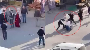 Tıraş Olan Polis Memuru Tıraş Önlüğüyle, Döner Bıçaklı Kavgayı Böyle Ayırdı