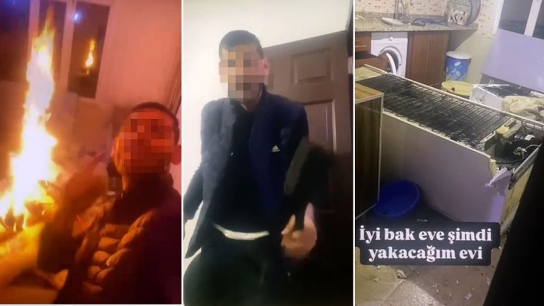 Annesiyle Tartışan Şahıs, Evi Yakıp Sosyal Medyadan Canlı Yayınladı