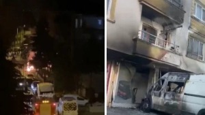 Yeşiltepe 2000’inci Sokak'taki yangında bir dükkan, minibüs ve daire zarar gördü
