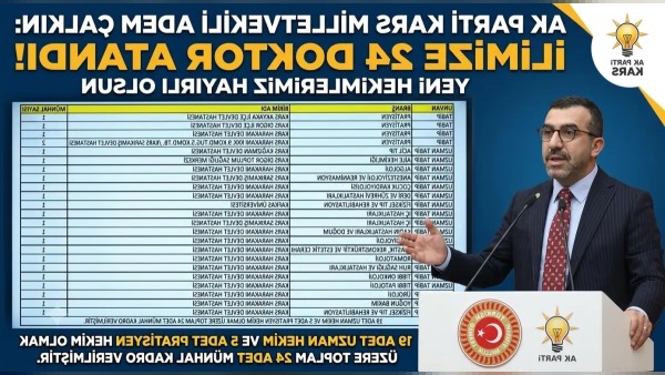 Kars’a 129. Dönem DHY kapsamında 24 doktor atandı, 19’u uzman hekim
