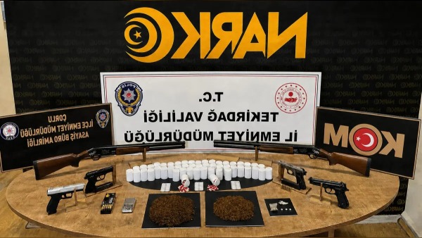 Tekirdağ’da 108 olayda 131 kişiye işlem; 13 zanlı tutuklandı, binlerce hap ve uyuşturucu ele geçirildi