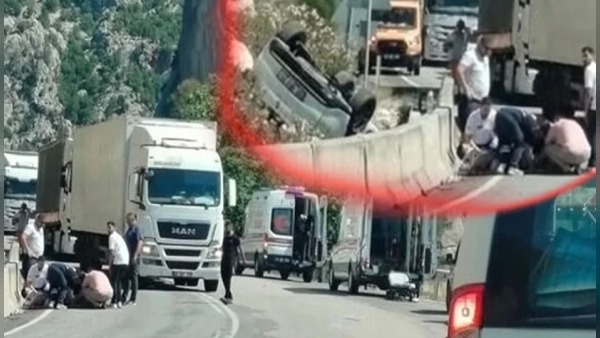 Isparta-Antalya yolunda virajda kaza: Yaralı sürücü hastaneye kaldırıldı