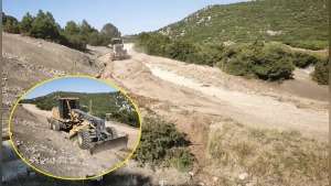Aydoğmuş’ta Akdağ mevkisinde 1875 rakımlı yangın yolu çalışmaları