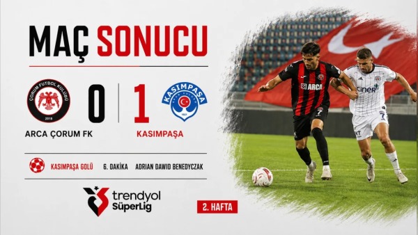 Kasımpaşa, Arca Çorum FK’yı 1-0 yenerek deplasmandan 3 puan aldı