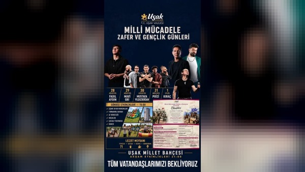 Uşak’ta 26 Ağustos’ta başlayacak “Milli Mücadele, Zafer ve Gençlik Günleri”