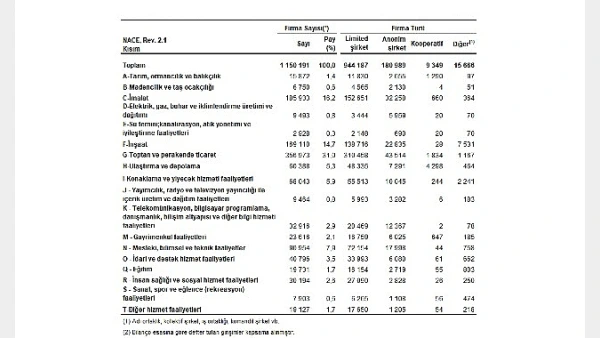 Sektör Bilançoları 2025 Verileri Açıklandı: En Fazla Firma Toptan ve Perakende Ticarette Yer Aldı