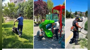 Kahramankazan'da Yeşil Alan Ve Parklarda Büyük Temizlik Ve Bakım Hamlesi