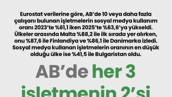 AB Şirketlerinde Sosyal Medya Kullanımı 2025'te Yüzde 63,6'ya Ulaştı