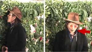 Johnny Depp Las Vegas'ta Şaşırttı: Kameralara Poz Verirken Süs Bitkisini Isırdı