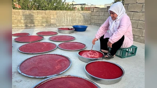Adıyaman'da damlar ve balkonlar salçalık biberlerle doldu