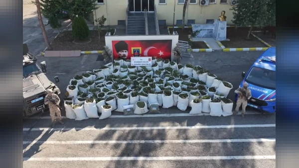 Diyarbakır'da jandarma operasyonunda 2 ton 200 kilo esrar ele geçirildi