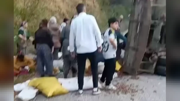 Düzce'de fındık işçilerini taşıyan traktör devrildi: 11 yaralı