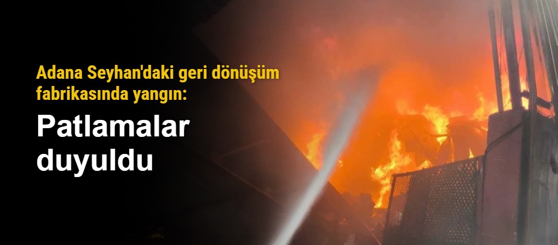 Adana Seyhan'daki geri dönüşüm fabrikasında yangın: Patlamalar duyuldu