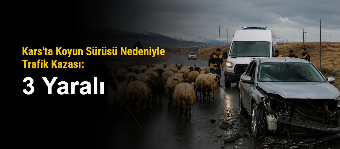 Kars'ta Koyun Sürüsü Nedeniyle Trafik Kazası: 3 Yaralı