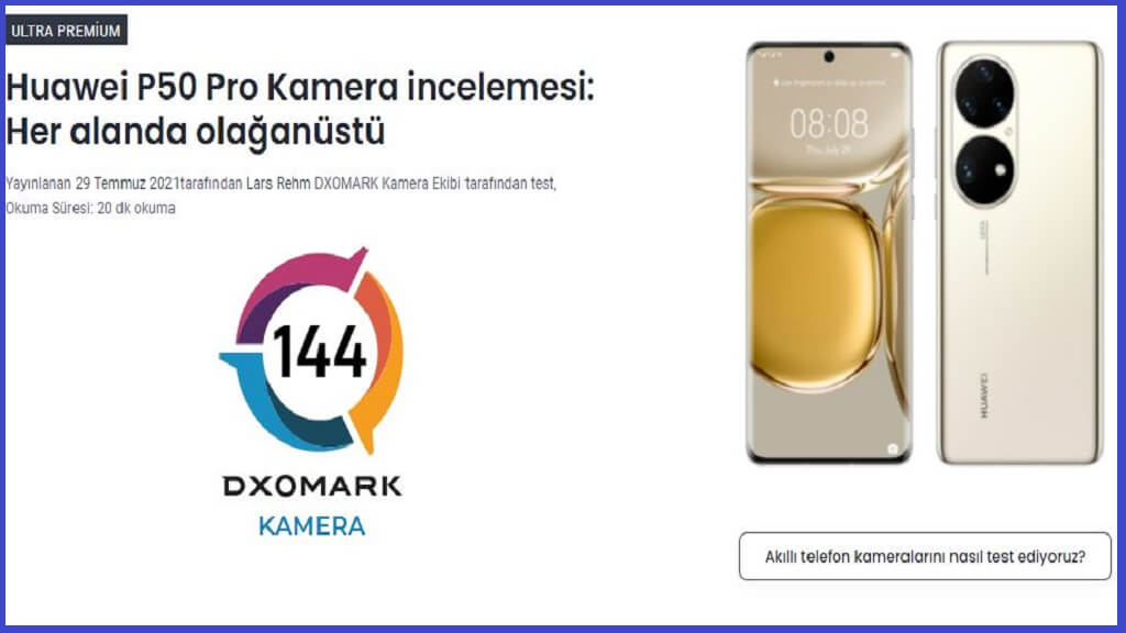 Huawei P50 Pro DxOMark kamera testinde Xiaomi Mi 11 Ultra’yı geride bıraktı