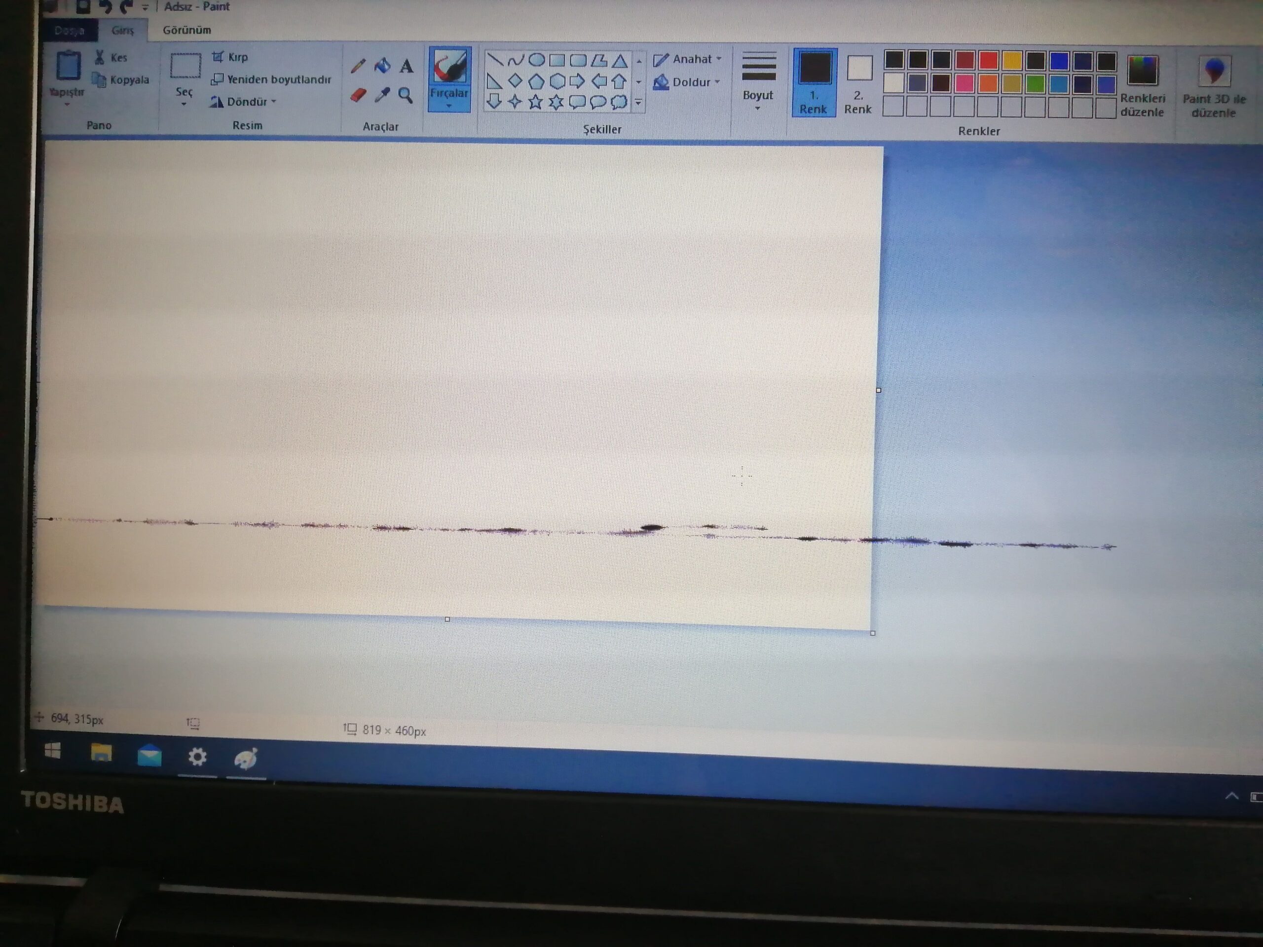 Laptop Ekranındaki Siyah Çizgi Görüntüsü