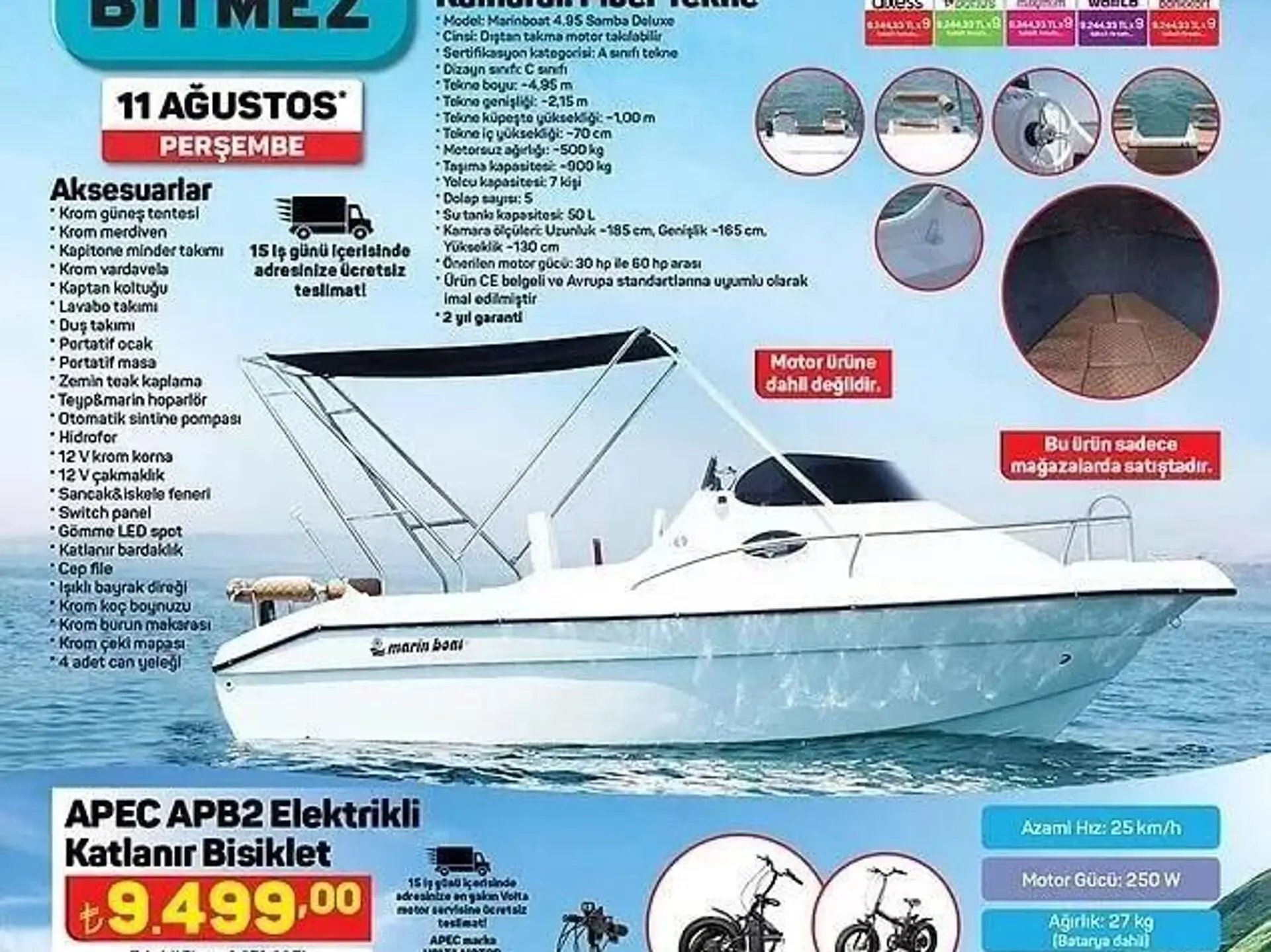 A101 tekne motoru var mı? Kaç Para?